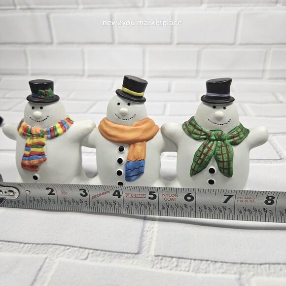 Dept 56 Ceramic Snowmen Figure Figurine  Christmas Holiday Hand Painted Colorful - Picture 2 of 16